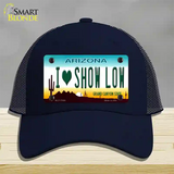 I Love Show Low Arizona Novelty License Plate Hat Mesh / Navy