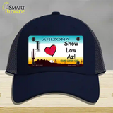 I Love Show Low AZ Novelty License Plate Hat Mesh / Navy