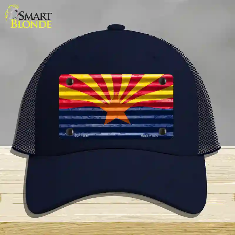 Arizona Flag Novelty License Plate Hat Mesh / Navy