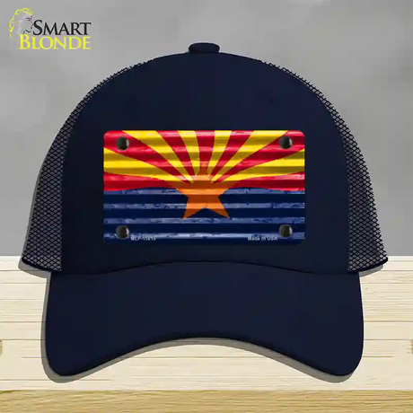 Arizona Flag Novelty License Plate Hat Mesh / Navy