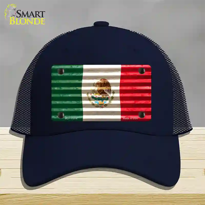 Mexico Flag Novelty License Plate Hat Mesh / Navy