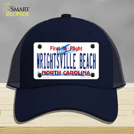 Wrightsville Beach North Carolina Novelty License Plate Hat Mesh / Navy