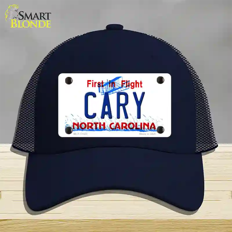 Cary North Carolina Novelty License Plate Hat Mesh / Navy