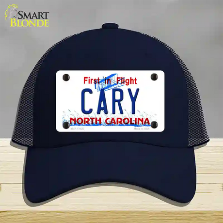 Cary North Carolina Novelty License Plate Hat Mesh / Navy