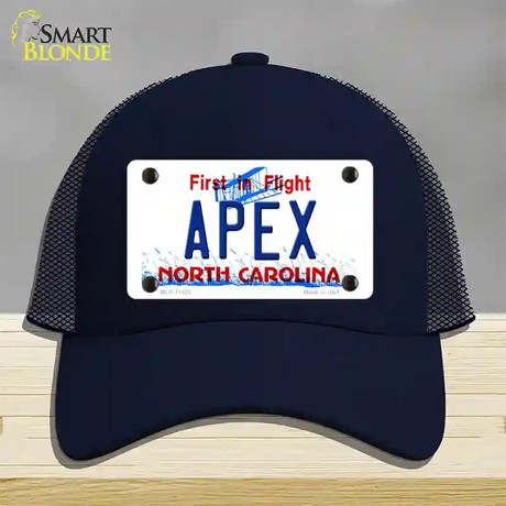 Apex North Carolina Novelty License Plate Hat Mesh / Navy