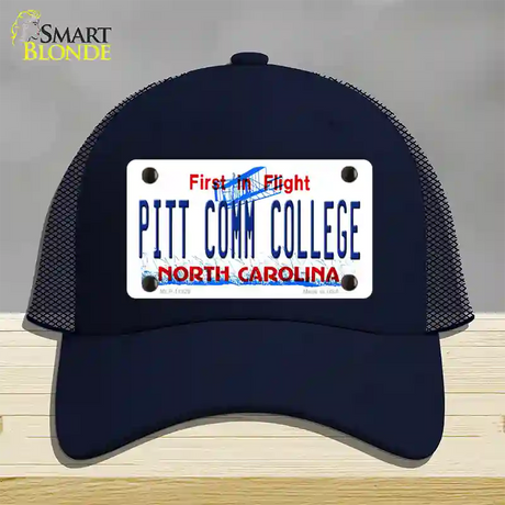 Pitt Comm College North Carolina Novelty License Plate Hat Mesh / Navy