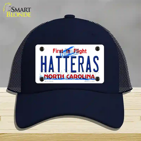 Hatteras North Carolina Novelty License Plate Hat Mesh / Navy