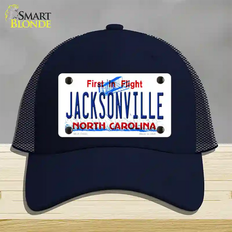 Jacksonville North Carolina Novelty License Plate Hat Mesh / Navy