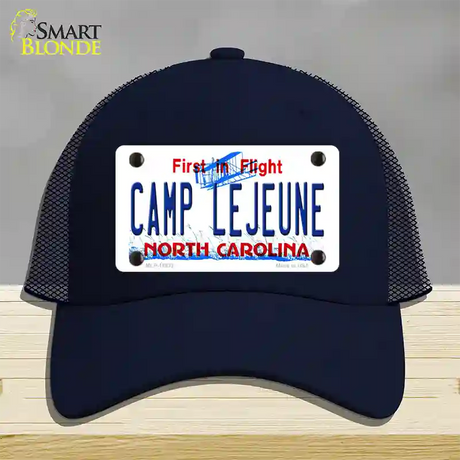 Camp Lejeune North Carolina Novelty License Plate Hat Mesh / Navy