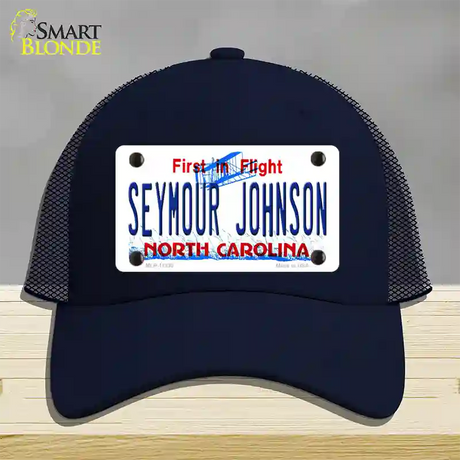 Seymour Johnson North Carolina Novelty License Plate Hat Mesh / Navy