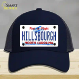 Hillsbourgh North Carolina Novelty License Plate Hat Mesh / Navy