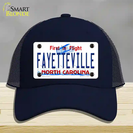 Fayetteville North Carolina Novelty License Plate Hat Mesh / Navy