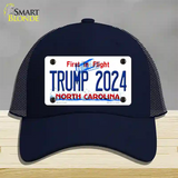 Trump 2024 North Carolina Novelty License Plate Hat Mesh / Navy