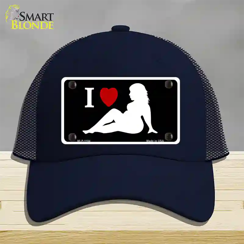 Full Figured Women Novelty License Plate Hat Mesh / Navy