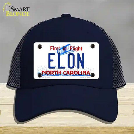 Elon North Carolina Novelty License Plate Hat Mesh / Navy