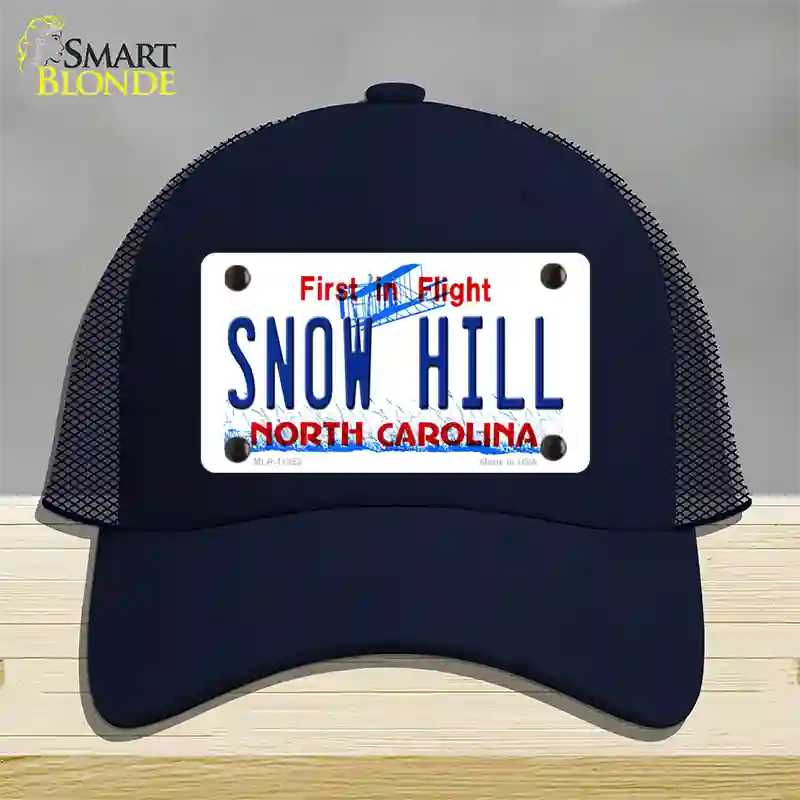 Snow Hill North Carolina Novelty License Plate Hat Mesh / Navy