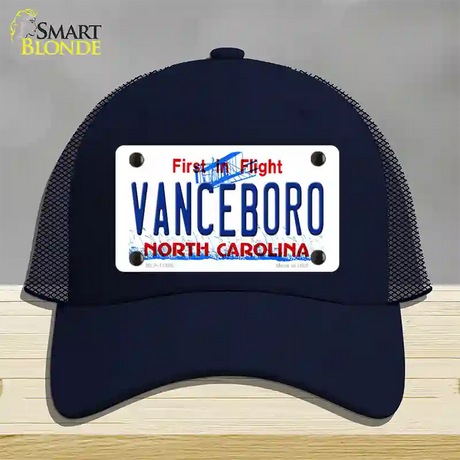 Vanceboro North Carolina Novelty License Plate Hat Mesh / Navy