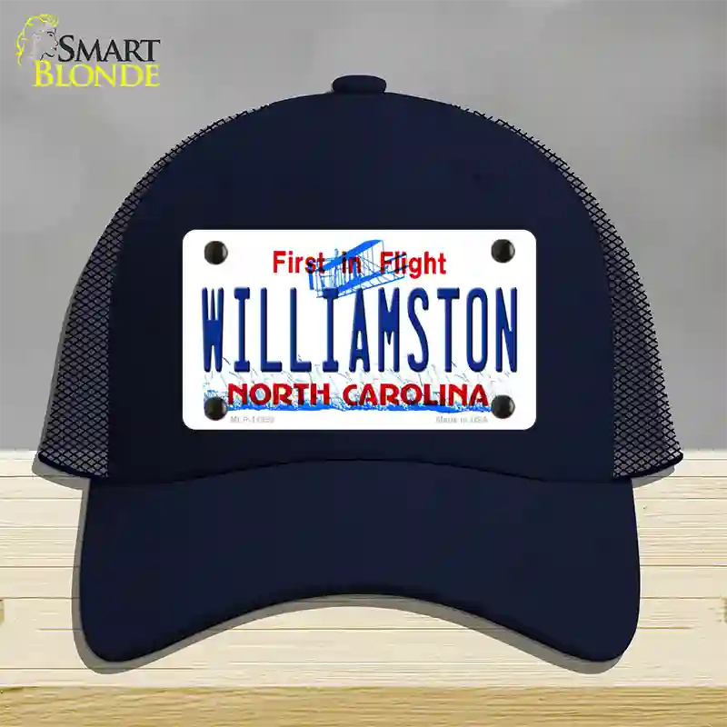 Williamston North Carolina Novelty License Plate Hat Mesh / Navy