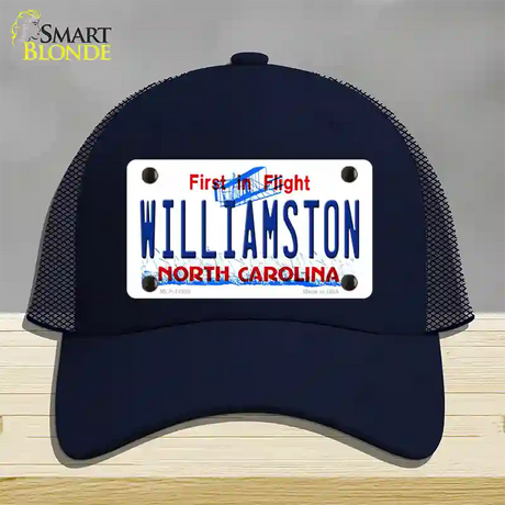 Williamston North Carolina Novelty License Plate Hat Mesh / Navy