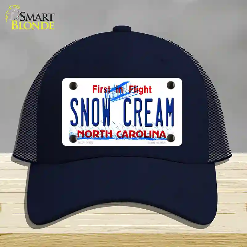 Snow Cream North Carolina Novelty License Plate Hat Mesh / Navy