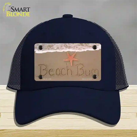 Beach Bum Novelty License Plate Hat Mesh / Navy