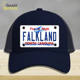 Falkland North Carolina Novelty License Plate Hat Mesh / Navy