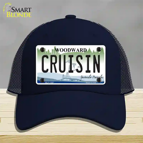 Cruisin Woodward Michigan Novelty License Plate Hat Mesh / Navy