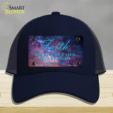 Live By Faith Novelty License Plate Hat Mesh / Navy