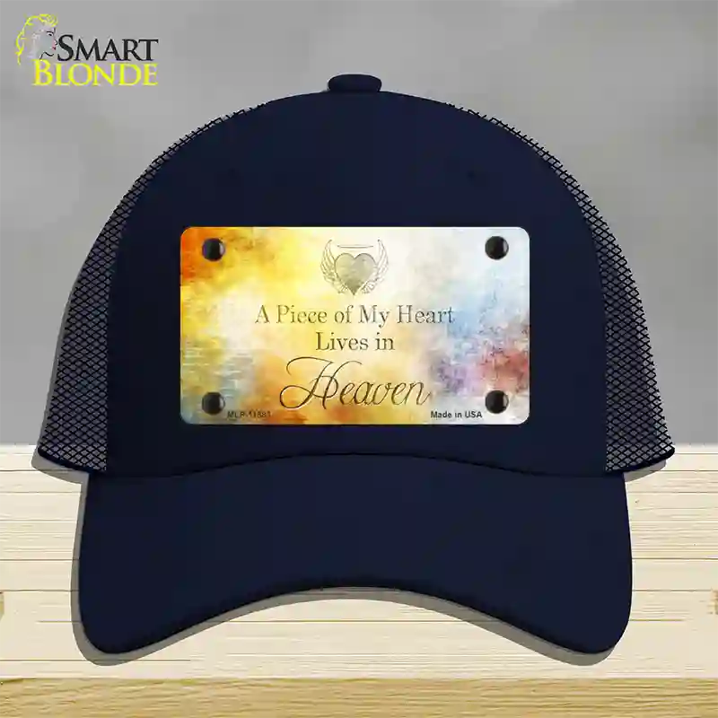 Lives In Heaven Novelty License Plate Hat Mesh / Navy