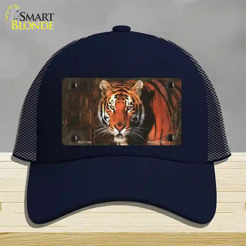 Tiger Novelty License Plate Hat Mesh / Navy