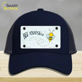 Bee Yourself Novelty License Plate Hat Mesh / Navy