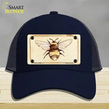 Bumble Bee Watercolor Novelty License Plate Hat Mesh / Navy