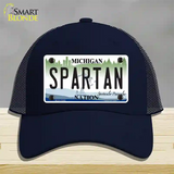 Michigan Spartan Novelty License Plate Hat Mesh / Navy