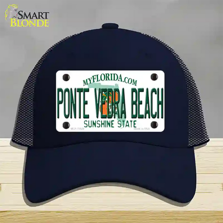 Florida Ponte Vedra Beach Novelty License Plate Hat Mesh / Navy