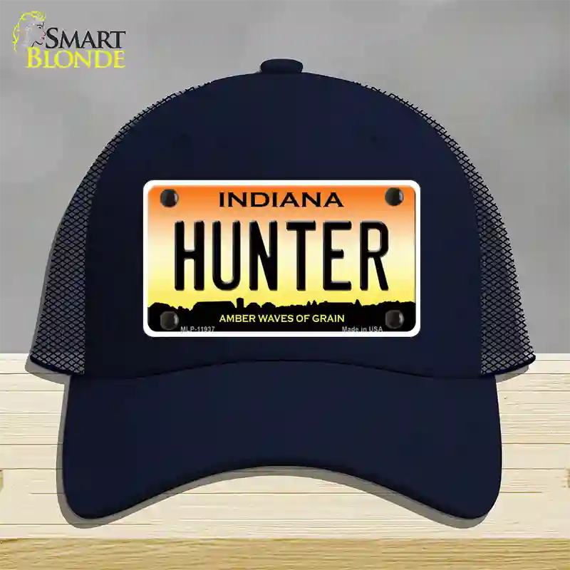 Hunter Indiana Novelty License Plate Hat Mesh / Navy