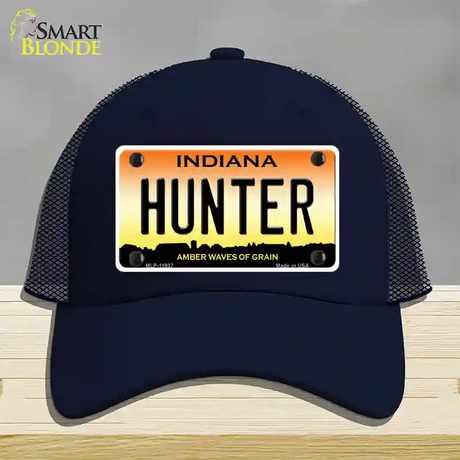 Hunter Indiana Novelty License Plate Hat Mesh / Navy