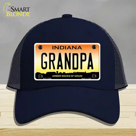 Indiana Grandpa Novelty License Plate Hat Mesh / Navy