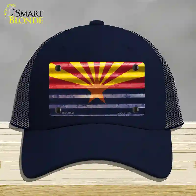 Arizona Corrugated Flag Novelty License Plate Hat Mesh / Navy