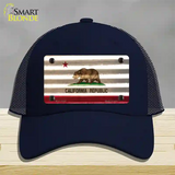 California Corrugated Flag Novelty License Plate Hat Mesh / Navy