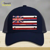 Hawaii Corrugated Flag Novelty License Plate Hat Mesh / Navy