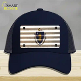 Massachusetts Corrugated Flag Novelty License Plate Hat Mesh / Navy