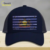 Pennsylvania Corrugated Flag Novelty License Plate Hat Mesh / Navy