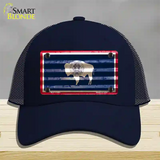 Wyoming Corrugated Flag Novelty License Plate Hat Mesh / Navy