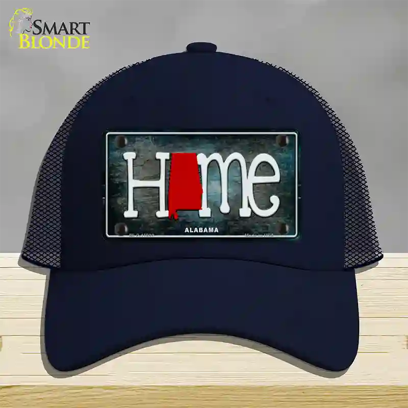 Alabama Home State Outline Novelty License Plate Hat Mesh / Navy