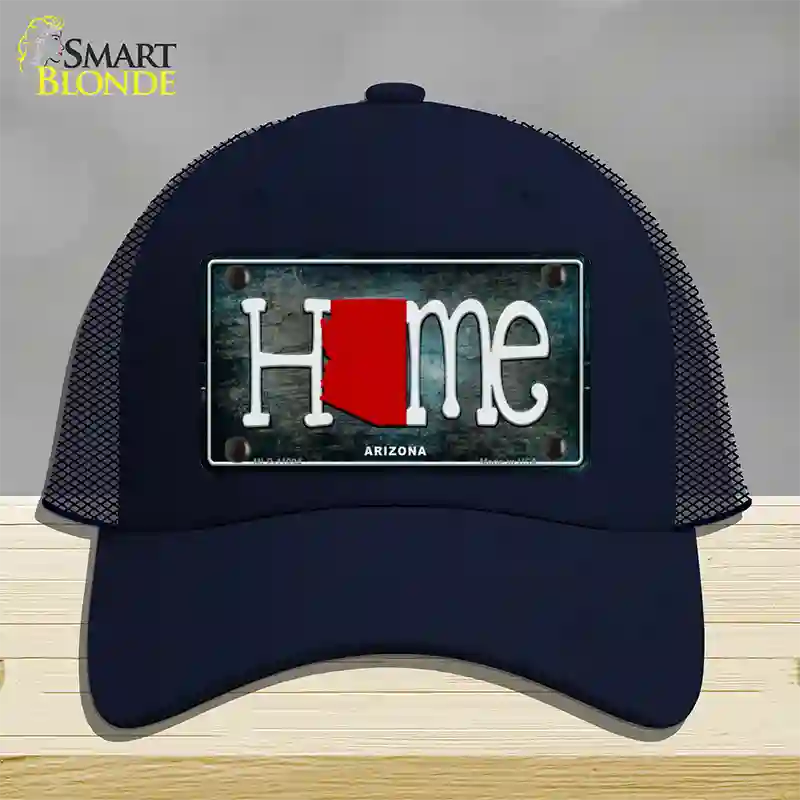 Arizona Home State Outline Novelty License Plate Hat Mesh / Navy