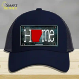 Arkansas Home State Outline Novelty License Plate Hat Mesh / Navy