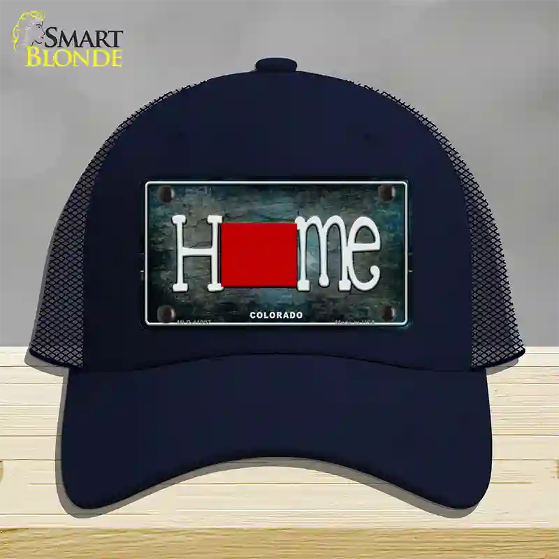 Colorado Home State Outline Novelty License Plate Hat Mesh / Navy