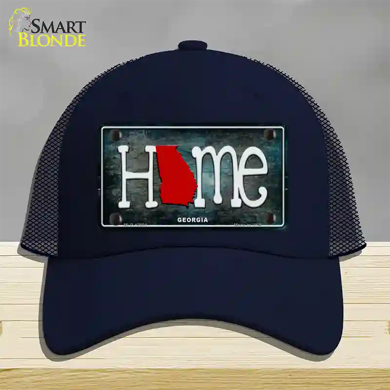 Georgia Home State Outline Novelty License Plate Hat Mesh / Navy