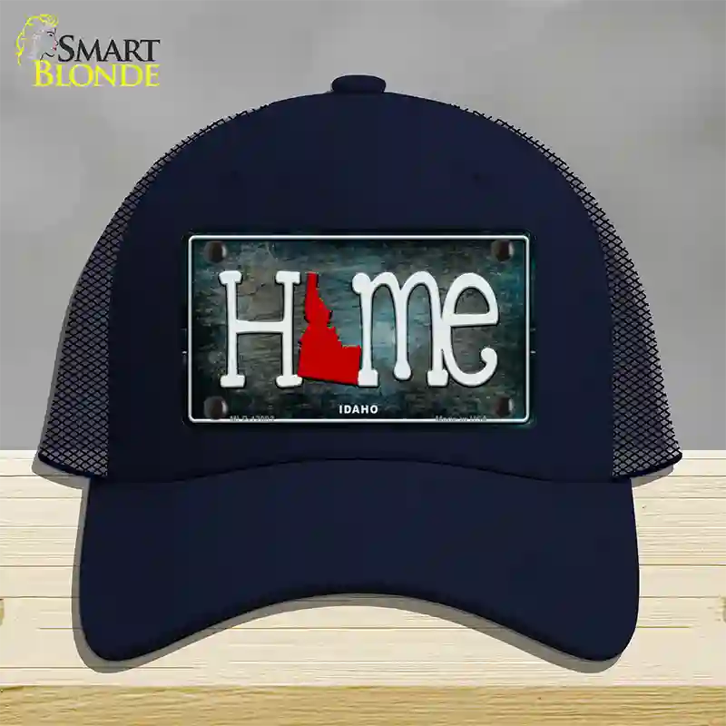 Idaho Home State Outline Novelty License Plate Hat Mesh / Navy