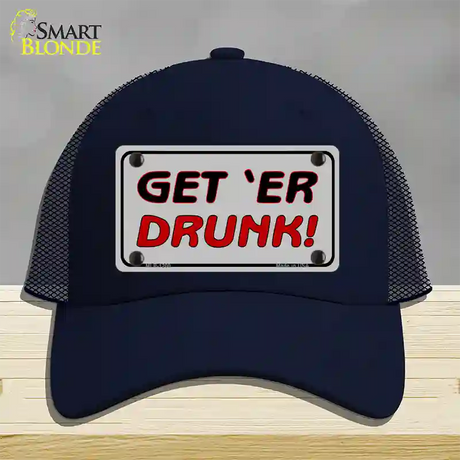 Get ER Drunk Novelty License Plate Hat Mesh / Navy